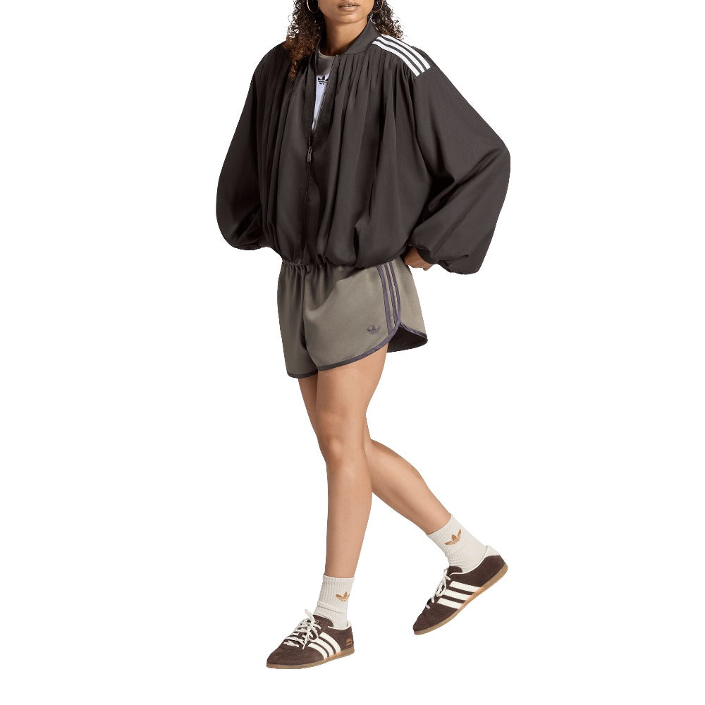 Satin Pleated Track Top