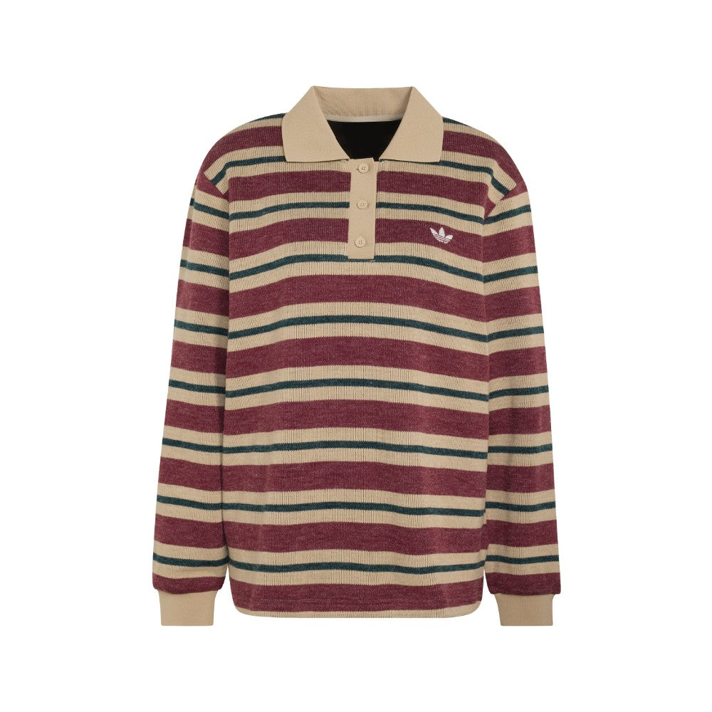 Stripe Knitted Polo Top