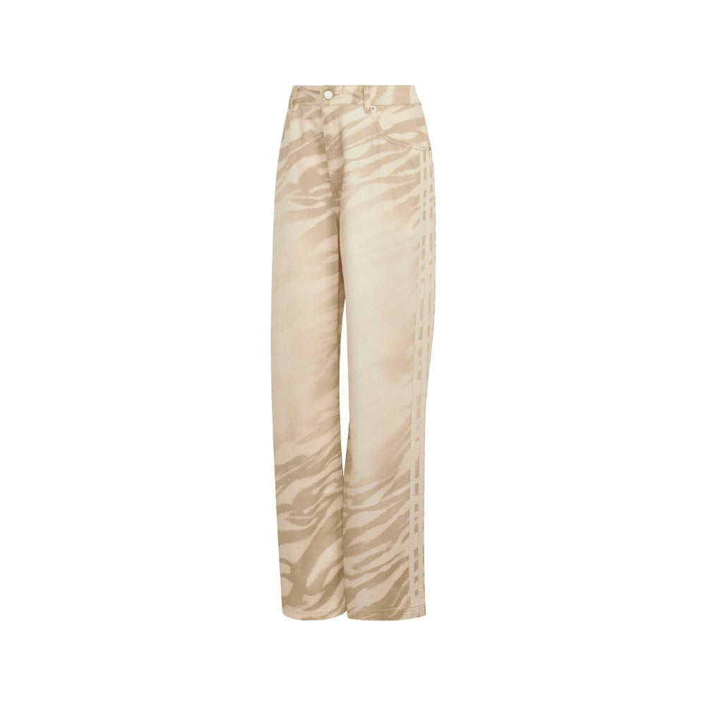 Adilenium Season 6 Zebra Print Wide Leg Denim Pants