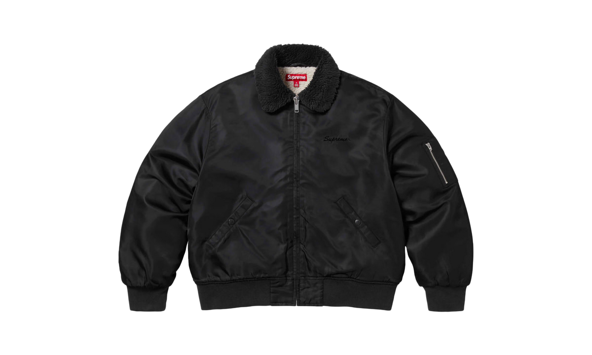 AOI Nylon Bomber Jacket "SS25 - Black" SU25485