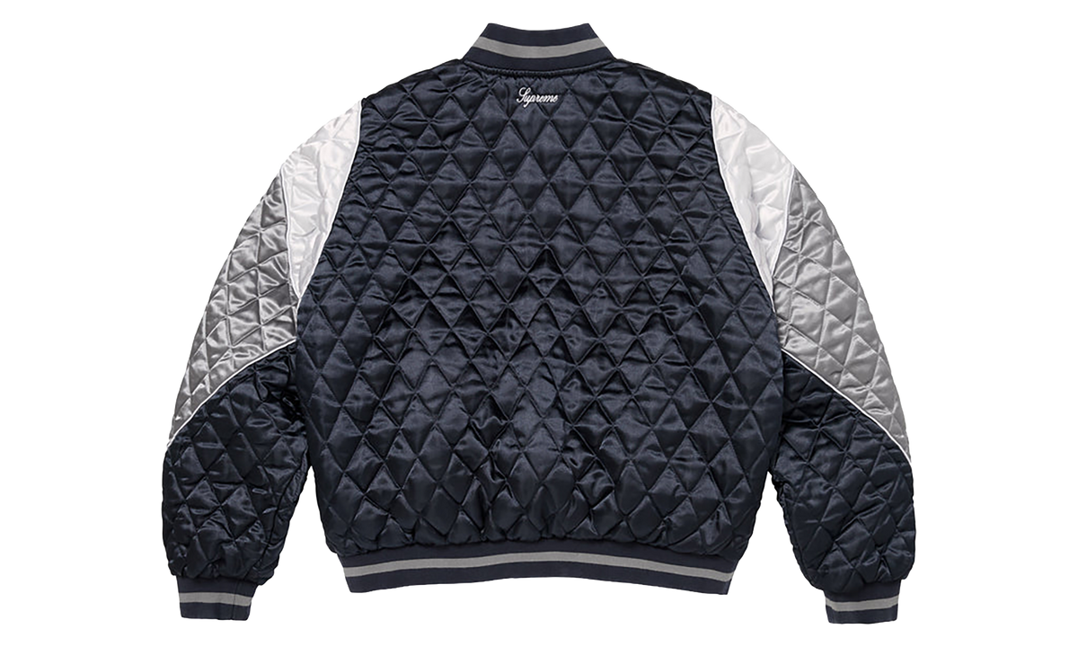 Champion Quilted Satin Varsity Jacket "FW26 - Navy" SU28442