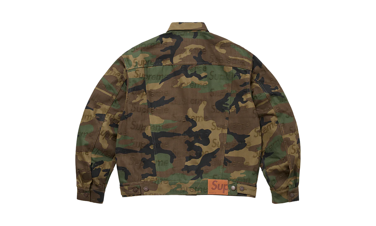 Jacquard Logos Denim Trucker Jacket "FW25 - Woodland Camo" SU26292