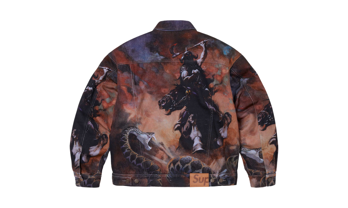 Frazetta Faux Shearling Lined Trucker Jacket "FW24 Multicolor" SU865