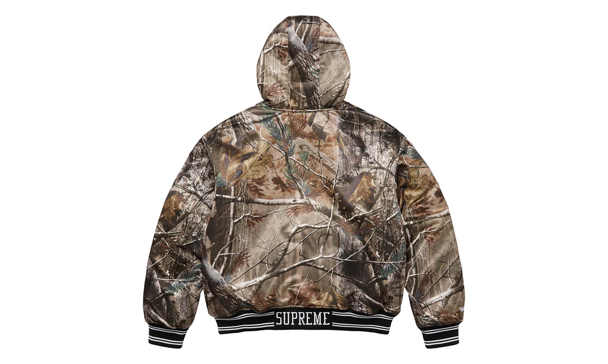 Mitchell & Ness® Lined Hooded Satin Varsity Jacket "FW25 - Realtree AP Camo" SU26300