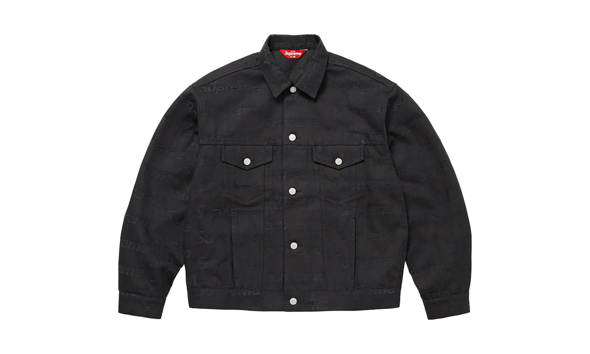 Jacquard Logos Denim Trucker Jacket "FW25 - Black" SU26293
