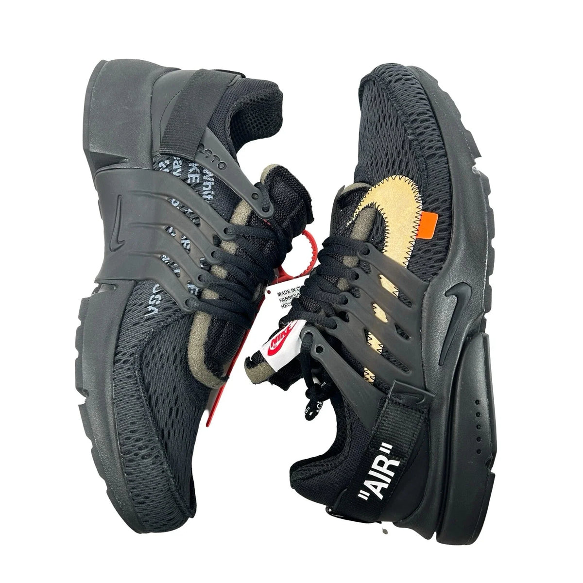 AA3830 002 Nike Air Presto Off-White Black - 13 M (Swooshes Yellowing)