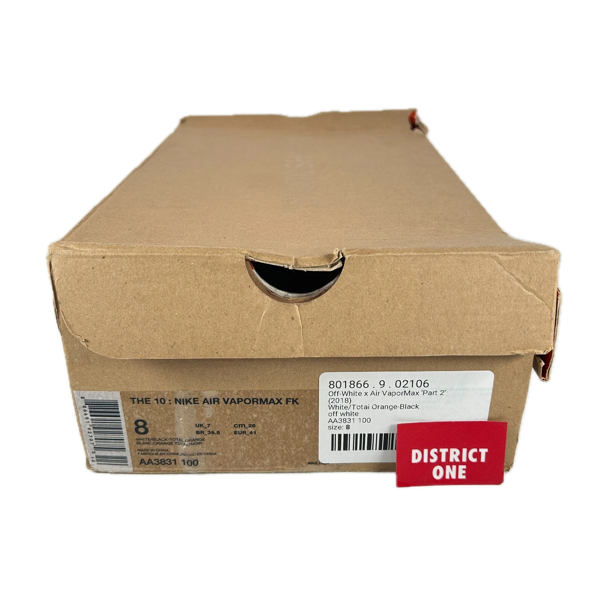 AA3831 100 Nike Air VaporMax Off-White (2018) - 8 M (Yellowing)
