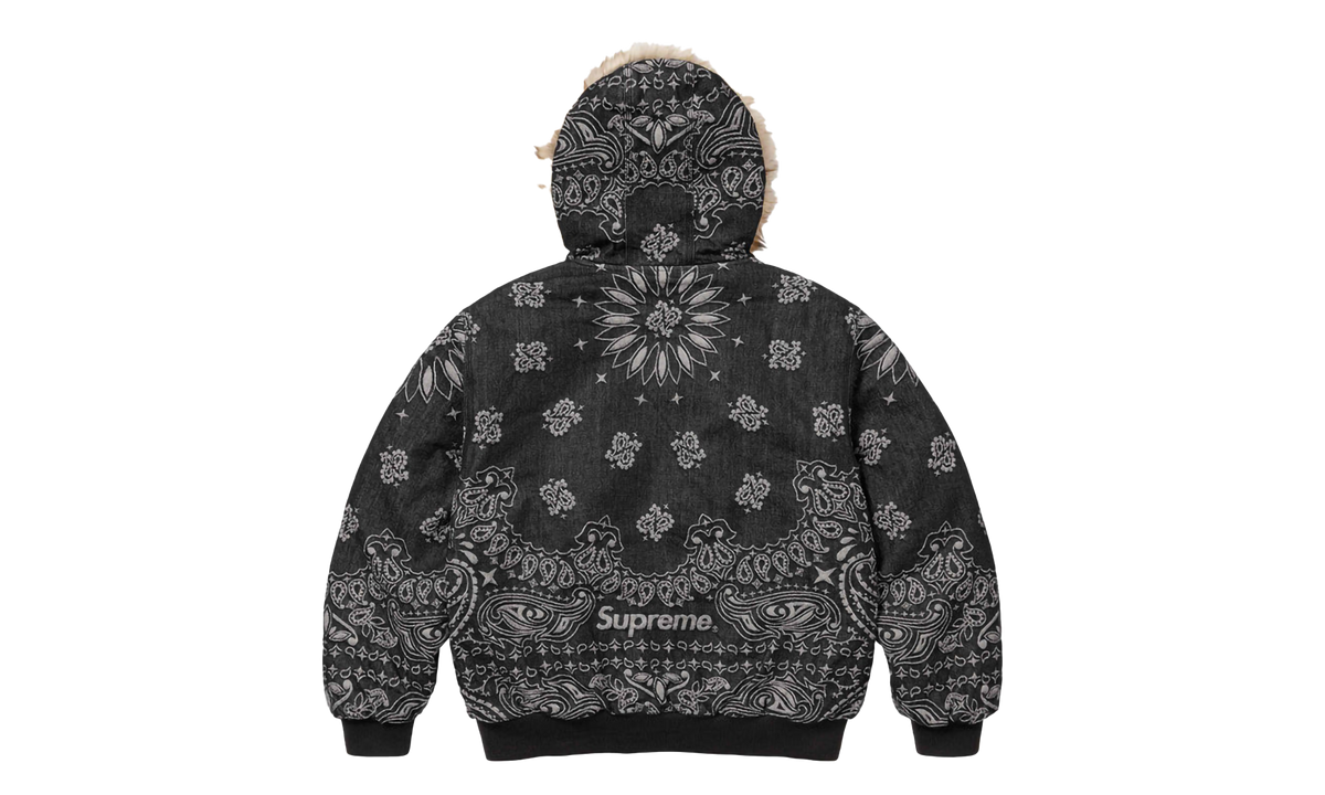 Bandana Jacquard Denim Hooded Work Jacket "SS22 - Black" SU25280