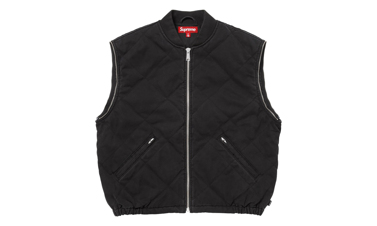 Zip-Off Sleeve Quilted Bomber Jacket "Black" SU26991