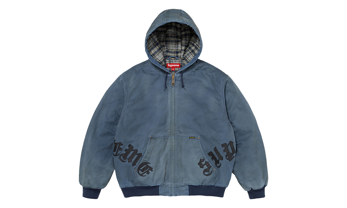 Leather Applique Hooded Work Jacket "FW26 - Navy" SU28524